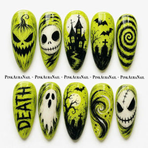 Kreatives Halloween Kunstnagelset mit Gruselmotiven Karnz