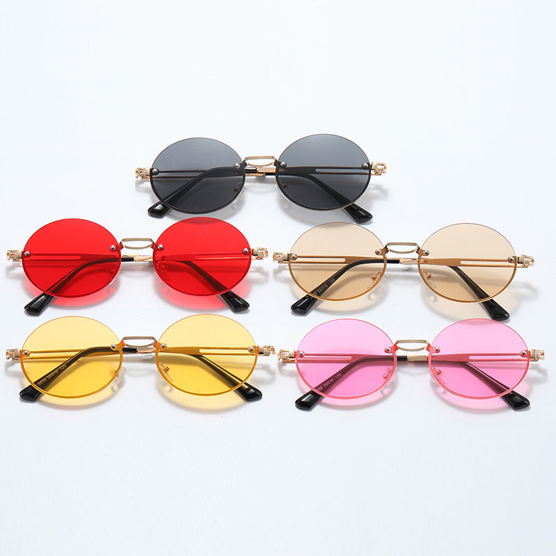 Damen runde Sonnenbrille mit feinem Metallrahmen Karnz