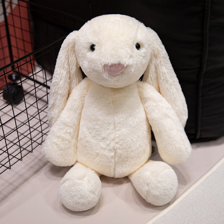 Plüsch-Langohren-Sitzender Hase Kuschelpuppe mit ultra-weichem Kunstfell und gestickten Details Karnz
