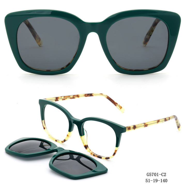 Damen Retro-inspirierte Sonnenbrille mit abnehmbaren Gläsern Karnz