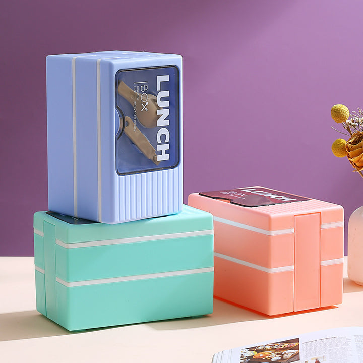 MehrschichtigeLunchbox mit integriertem Besteck