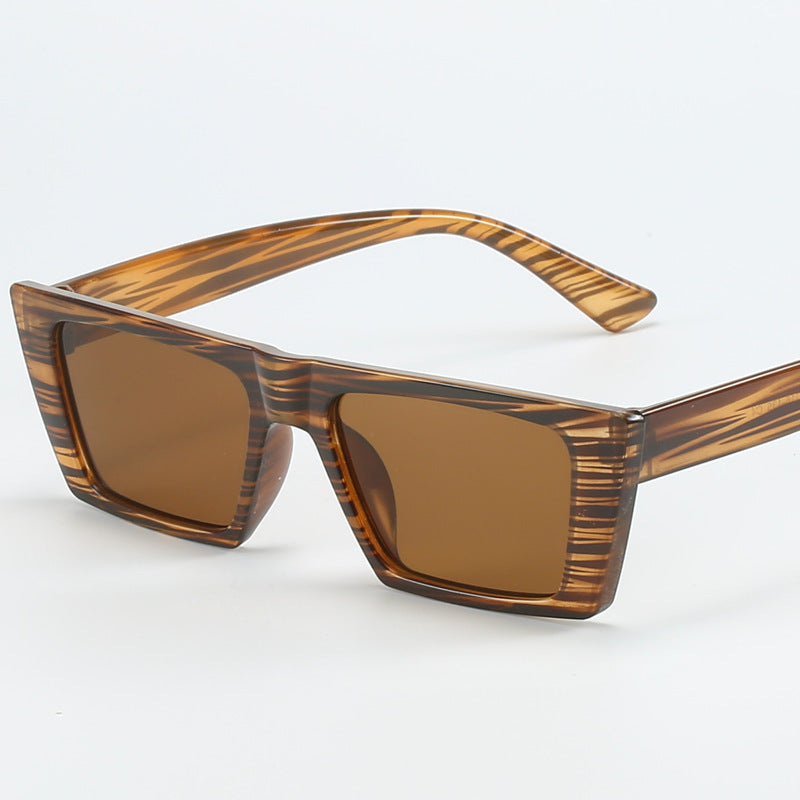 Damen geometrische Sonnenbrille mit trendigem, eckigem Rahmen Karnz