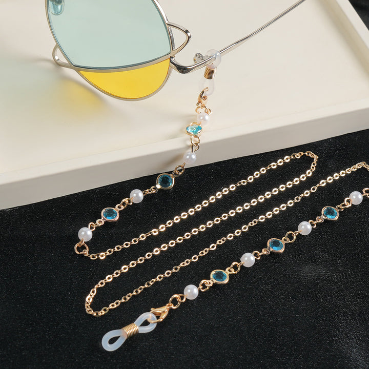 Elegante Edelstein Sonnenbrillen Kette Karnz