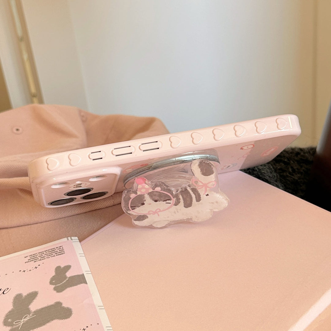 Smartphone Fingerhalter im niedlichen Katzenmotiv Karnz
