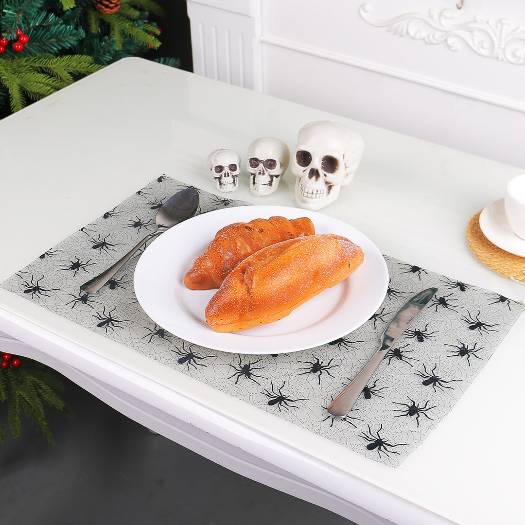 Tüllrolle mit samtigem Flockdruck Fledermäuse für Halloween- und Partydekoration