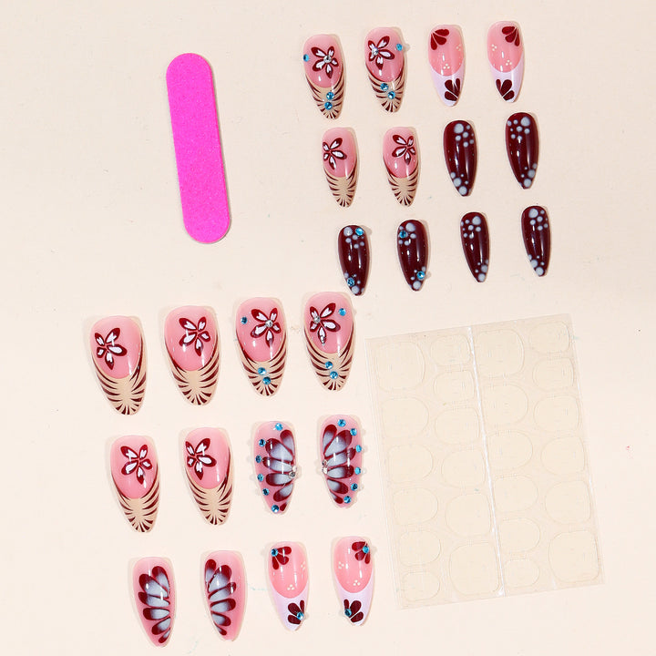 Künstlerische Florale Nagelverlängerungen Karnz