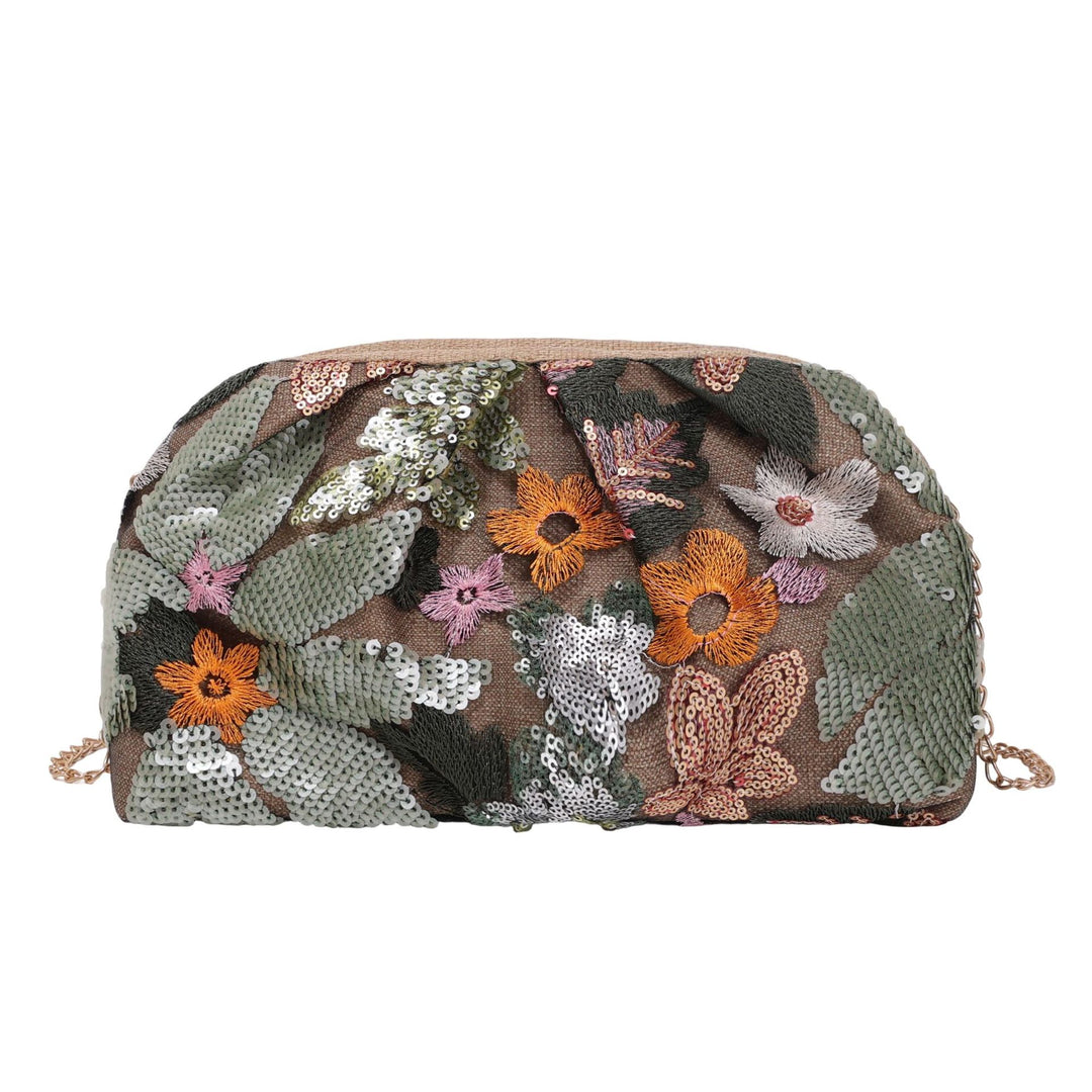 WoElegant Florale Pailletten Clutch-Tasche Karnz