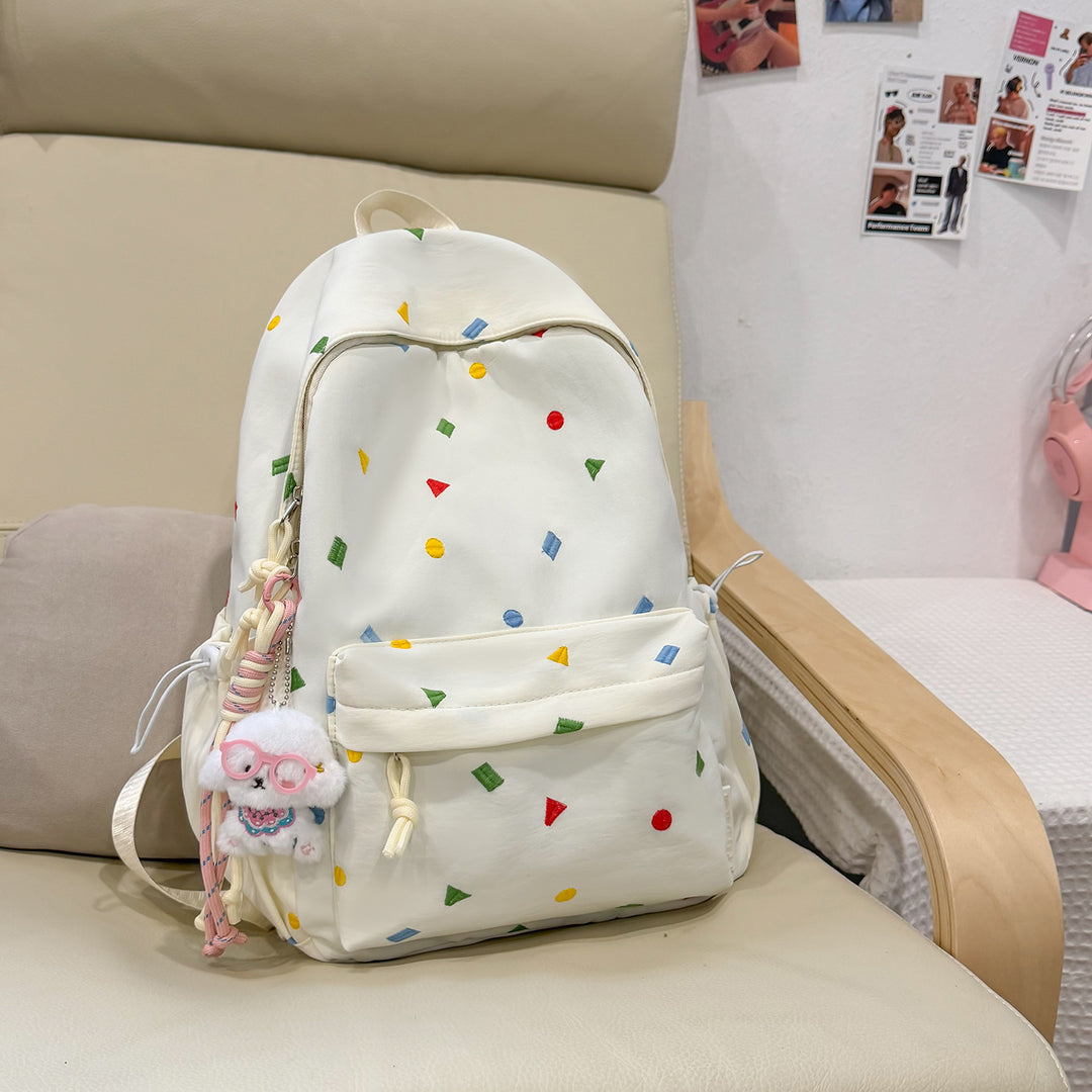 Stylische Mehrfarbige-Pünktchen-Rucksack Karnz