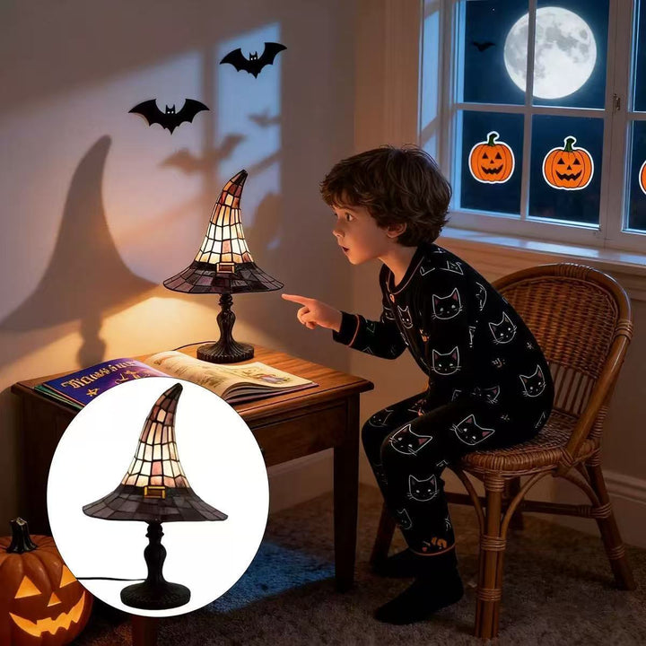 Dekorative Tischlampe im Hexen-Hut-Design Karnz