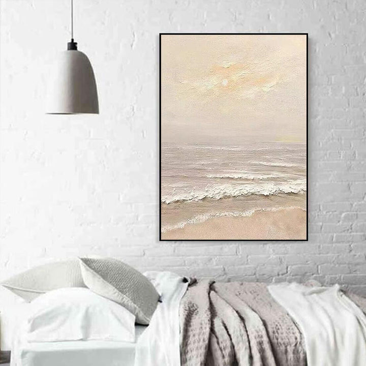 Serene Küstenwellenstruktur Leinwandkunstwerk