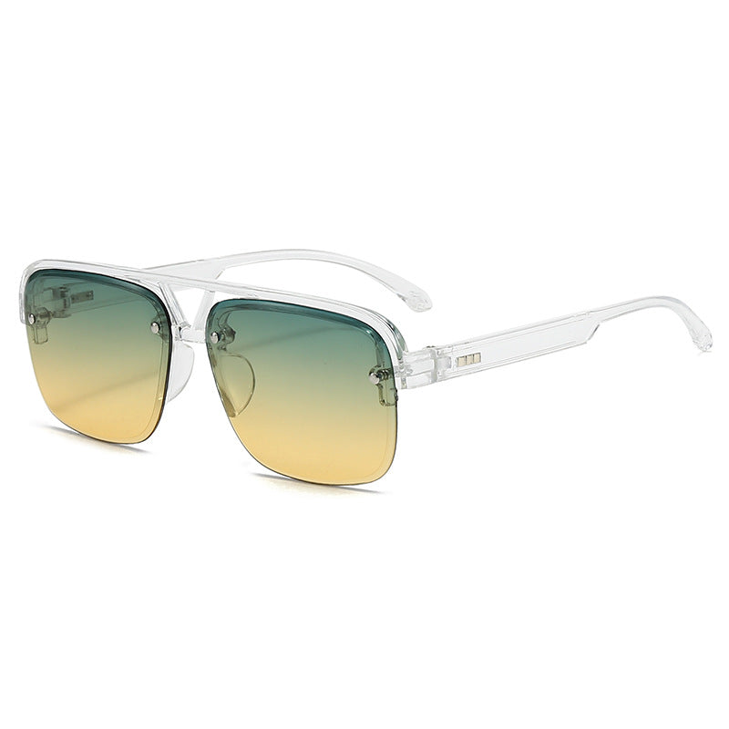 Damen modische quadratische Sonnenbrille mit transparentem Rahmen Karnz