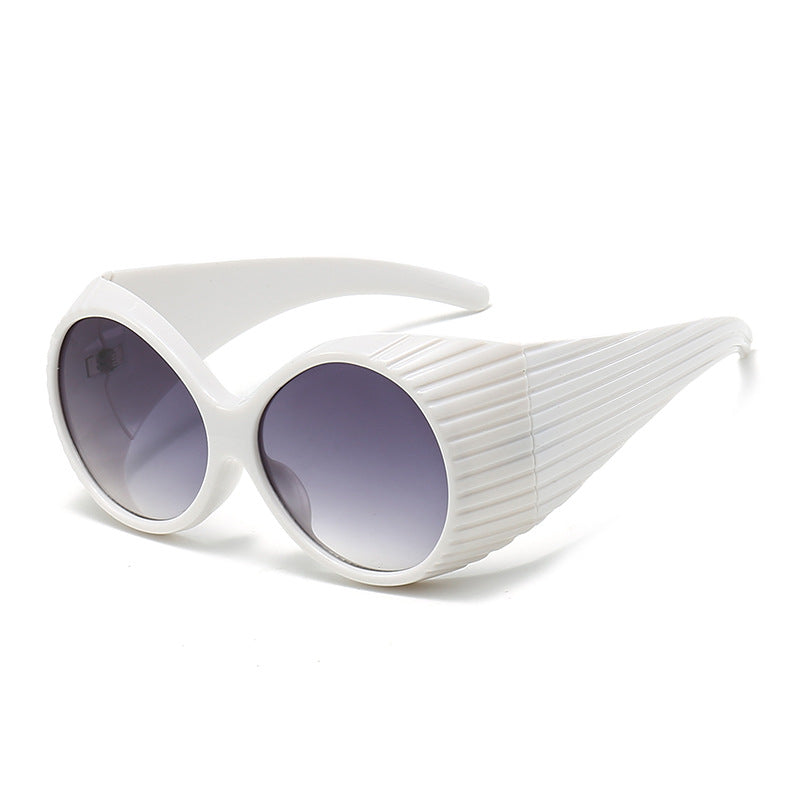 Damen Oversized Cat-Eye Sonnenbrille mit stilvollem, strukturiertem Rahmen Karnz