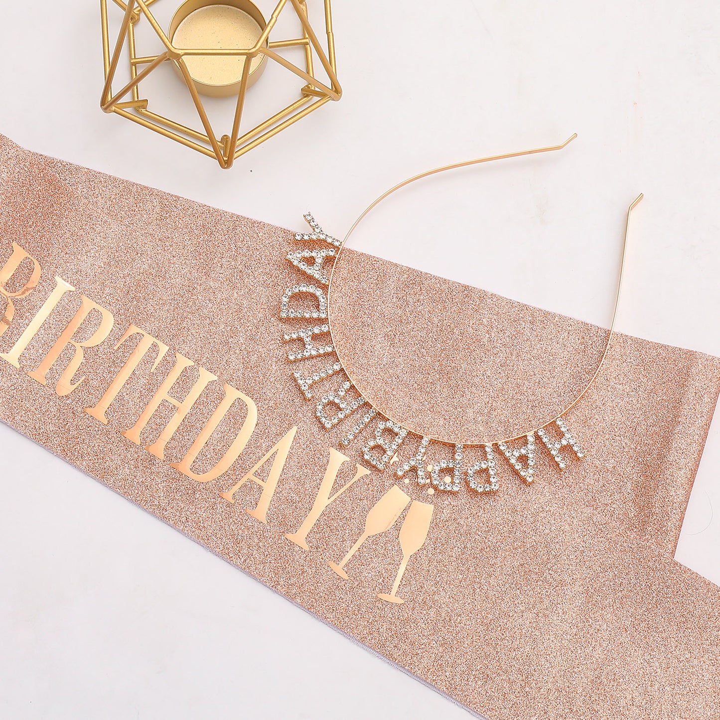 Damen Glitzernder Haarreif mit "Happy Birthday"-Aufschrift Karnz