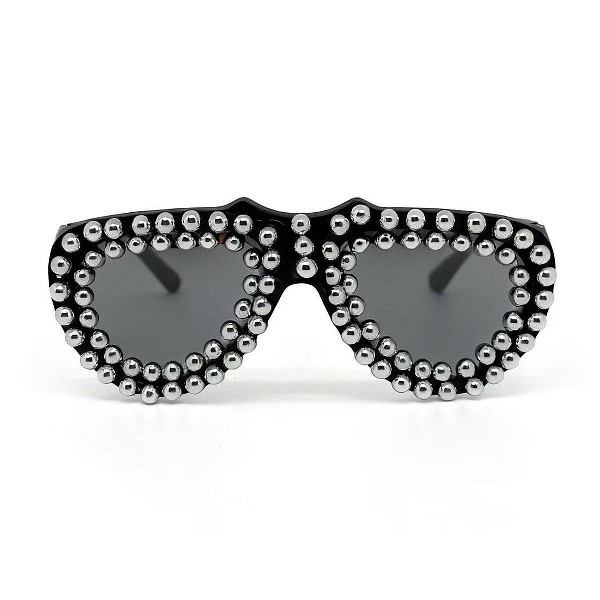 Damen modische Herz-Sonnenbrille mit strassverziertem Rahmen Karnz