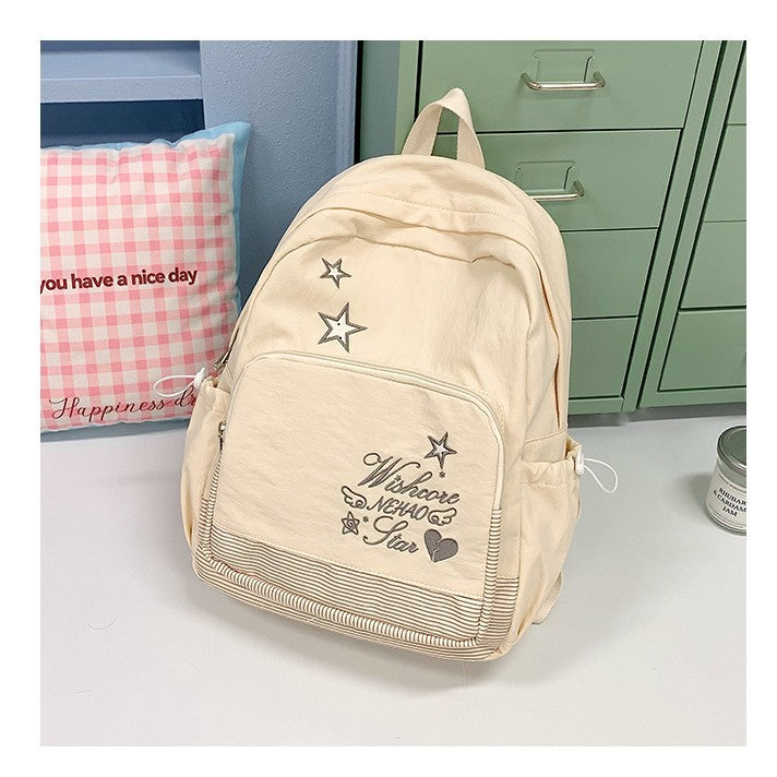 Bestickter Sternmuster Freizeit Rucksack