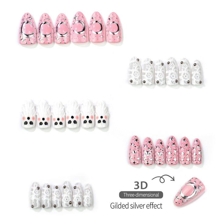 Thematische Geist und Stern Press-On Nagel Set