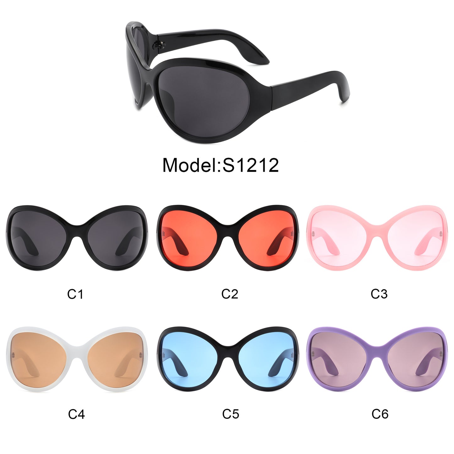 Damen Sonnenbrille im stilvollen Schmetterlingsdesign mit UV-Schutz und breitem Rahmen Karnz