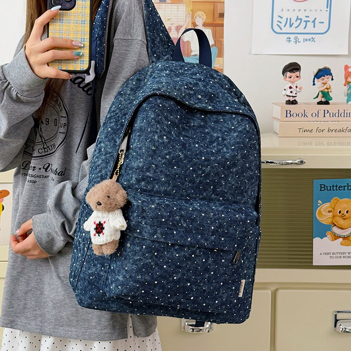 Lässiger leichter Rucksack mit gepunktetem Design Karnz