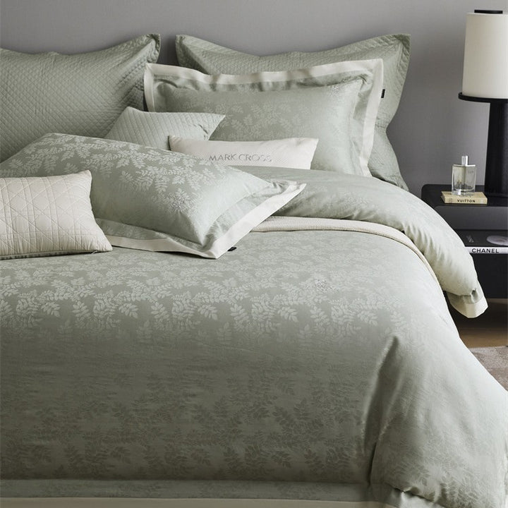 Premium Bettbezug-Set mit dezenter Jacquard-Struktur und Zierband Karnz