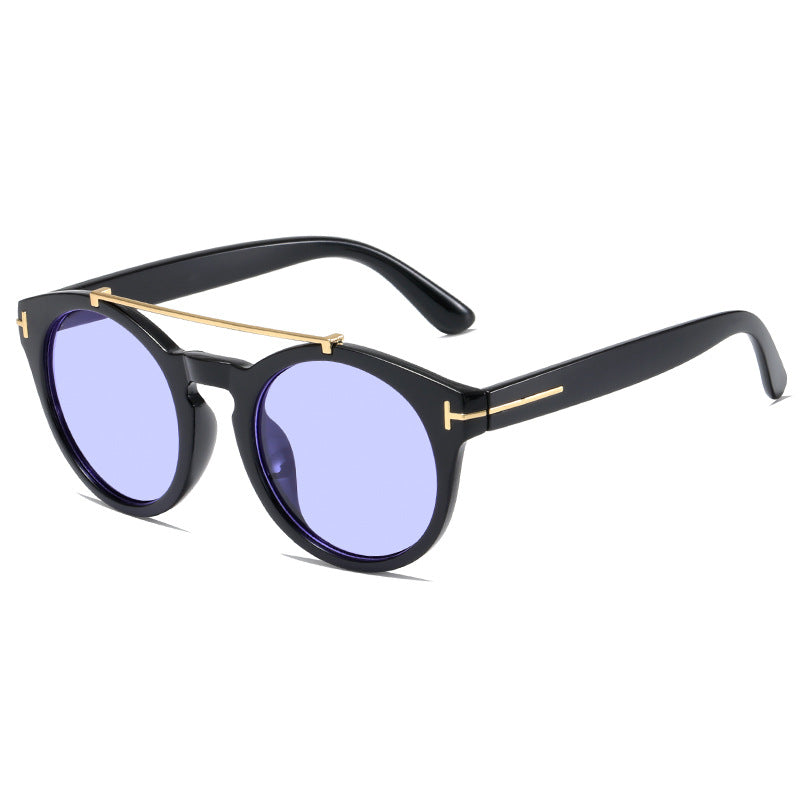 Damen modische Sonnenbrille mit eleganten runden Gläsern Karnz