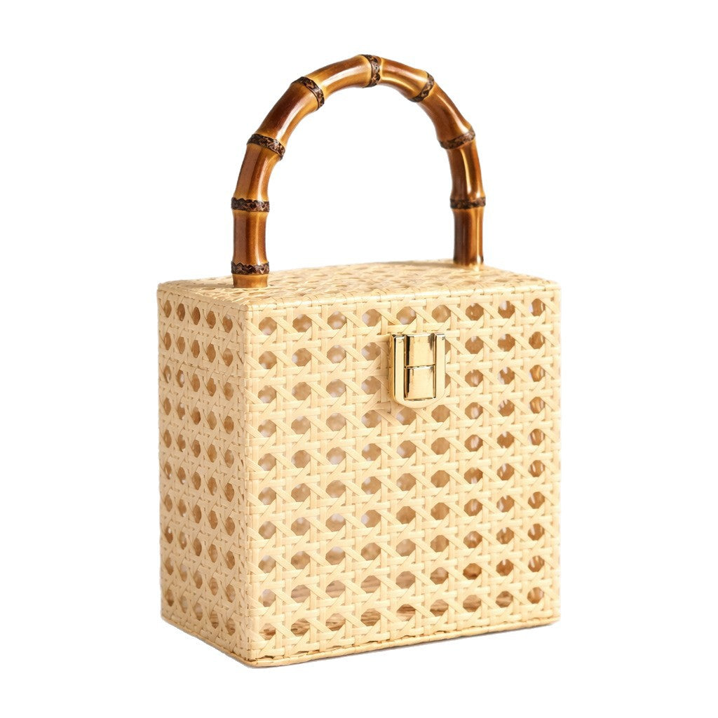 Stylische Handgefertigte Tasche mit Bambusgriff