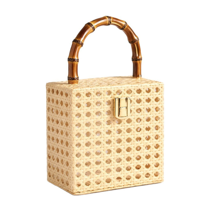 Stylische Handgefertigte Tasche mit Bambusgriff