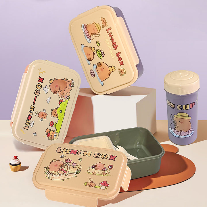 Mittagsbox und Becher