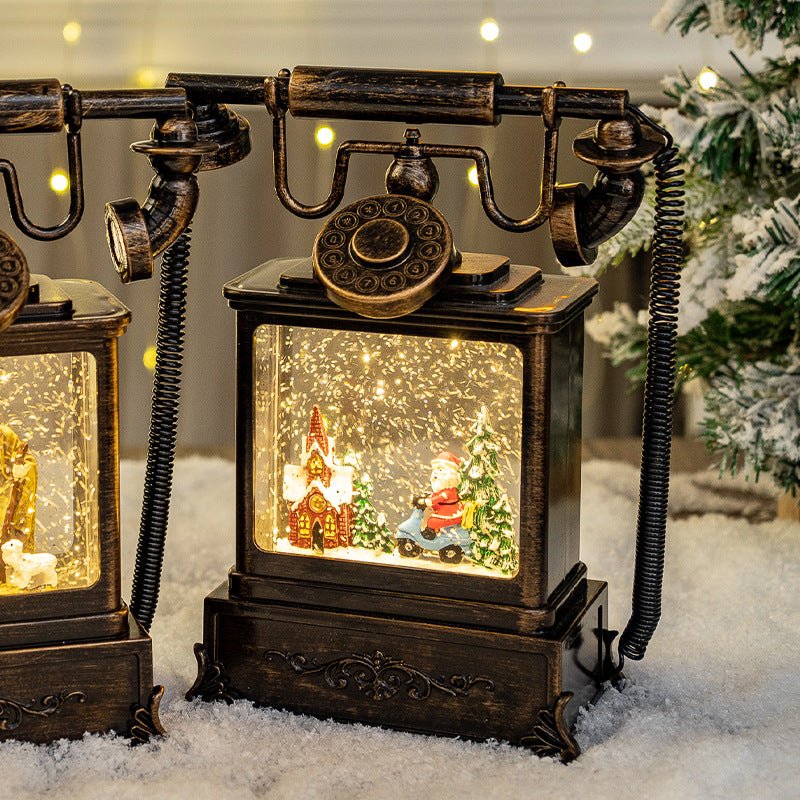 Dekorative, von Vintage inspirierte, beleuchtete Telefonlaterne