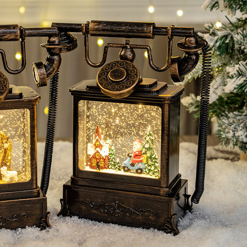 Dekorative, von Vintage inspirierte, beleuchtete Telefonlaterne