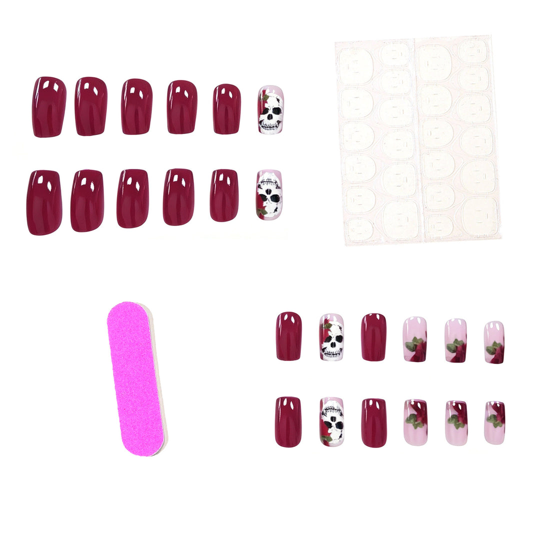 Künstlerisches Schädel Nagelkunst Design Karnz