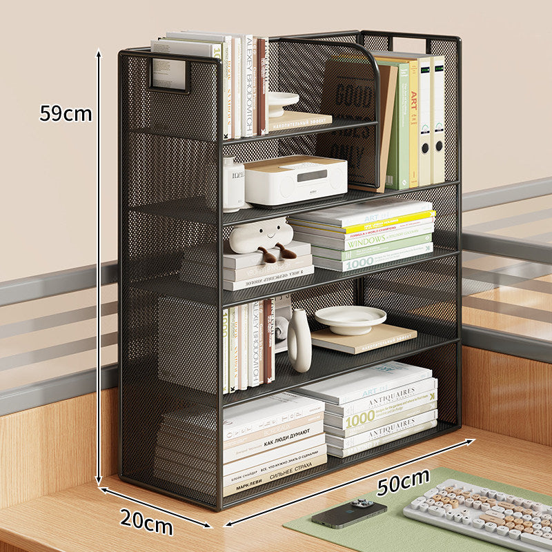 Mesh Desktop Open-Shelf Organizer mit integrierten Griffen und Trennwänden