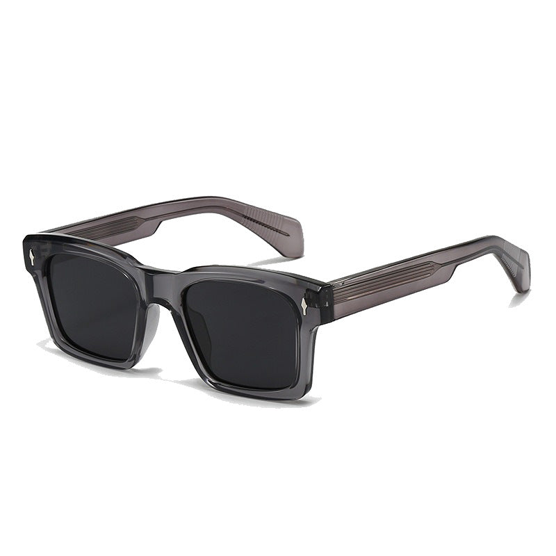 Damen Modische quadratische Sonnenbrille mit angesagtem transparentem Rahmen Karnz