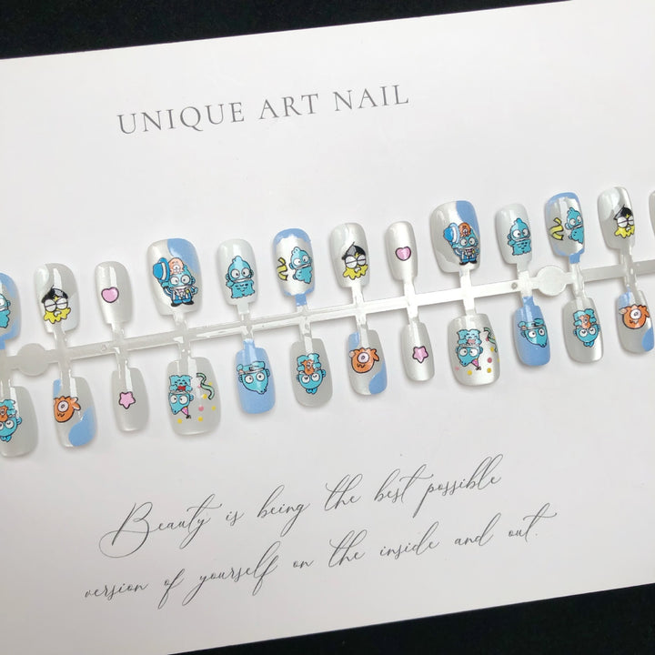 Verspielt Cartoon-Themen Press-On Nagelkunst Set