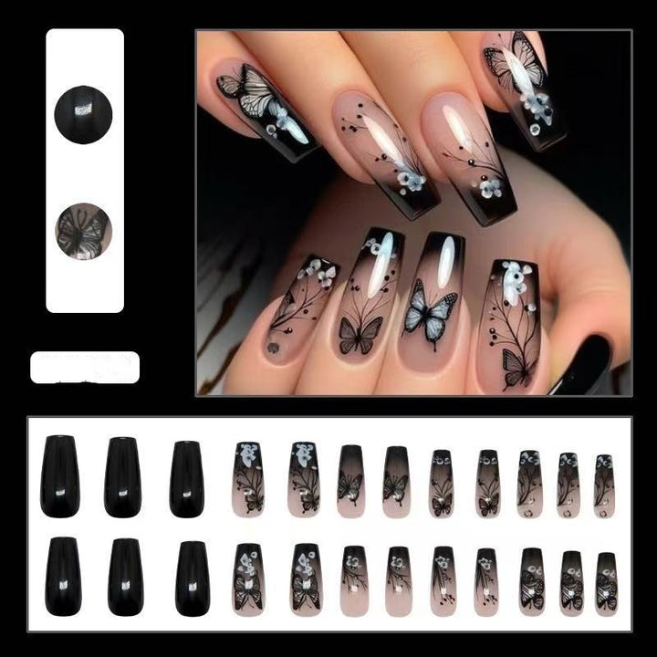 Kunstvolle Nagelset mit Schmetterlingsdesign Karnz