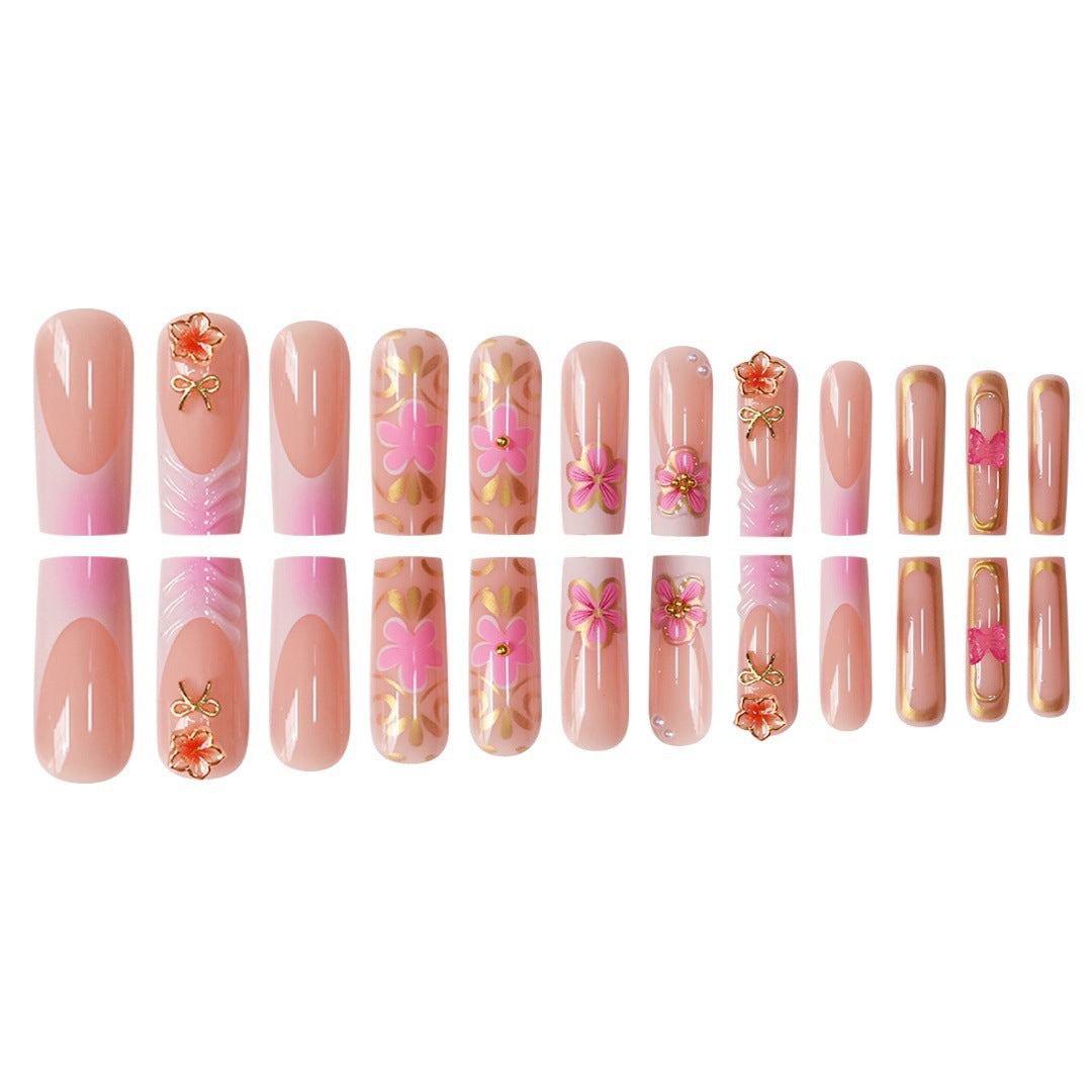 Künstlerisches 3D-Blumen-Press-On-Nagel-Set Karnz