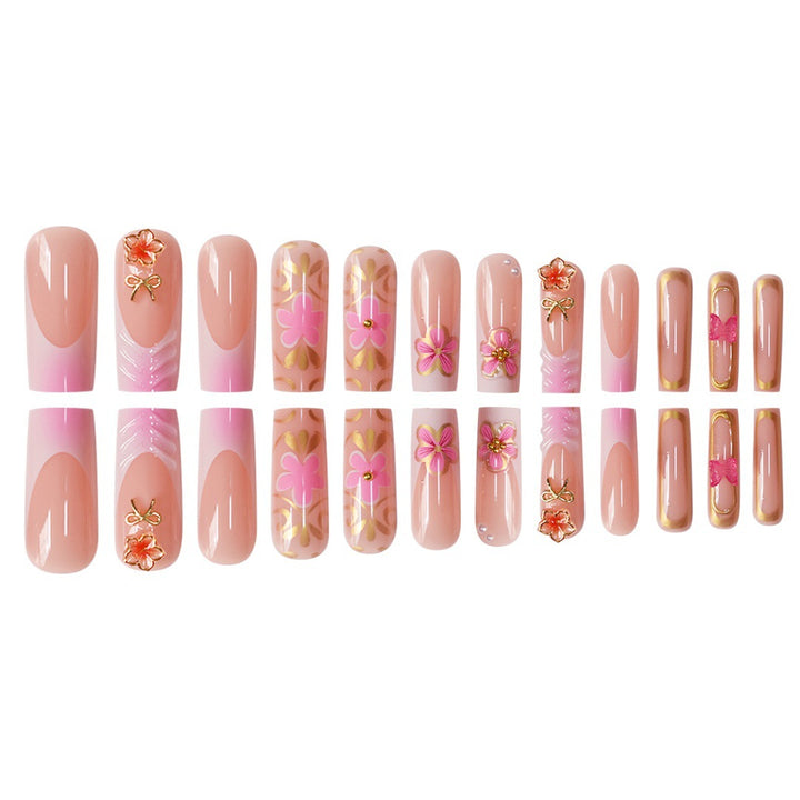 Künstlerisches 3D-Blumen-Press-On-Nagel-Set Karnz