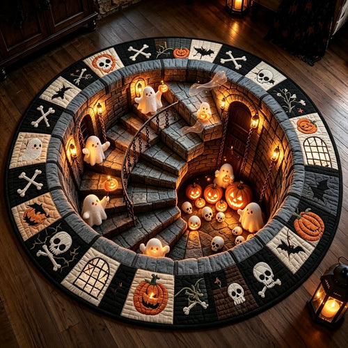Spooky Halloween-Themen Dekorativer runder Teppich