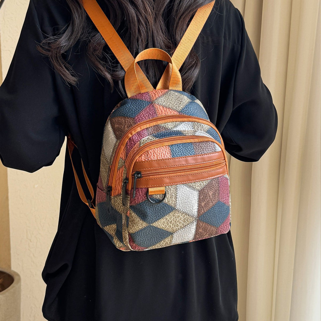 Stylische geometrisch gemusterte Mini-Rucksack für Frauen Karnz