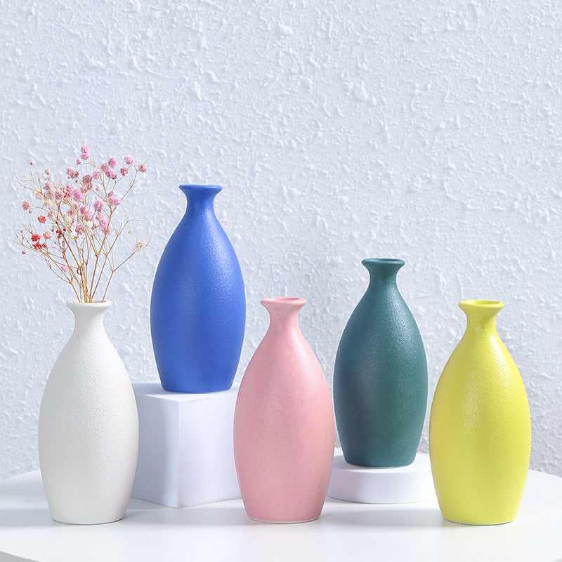 Minimalistischer Texturierter Keramik Blumen Vase Karnz