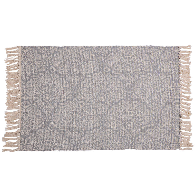 Dekorativer Läufer für Esstisch und Konsole im Boho‑Mandala‑Design mit Fransen Karnz