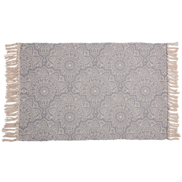 Dekorativer Läufer für Esstisch und Konsole im Boho‑Mandala‑Design mit Fransen Karnz