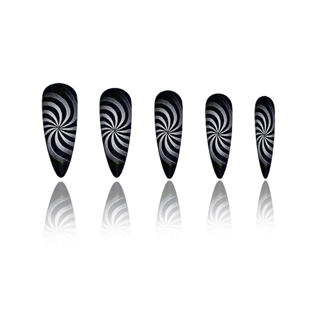 Künstlerisches Spiralmuster Nagelverlängerungen Karnz