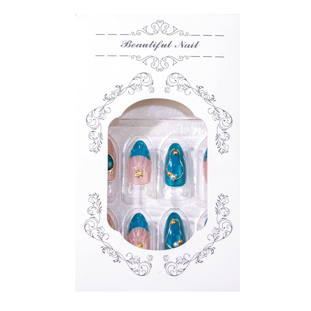 Elegantes abstraktes Press-On-Nagelkunstset