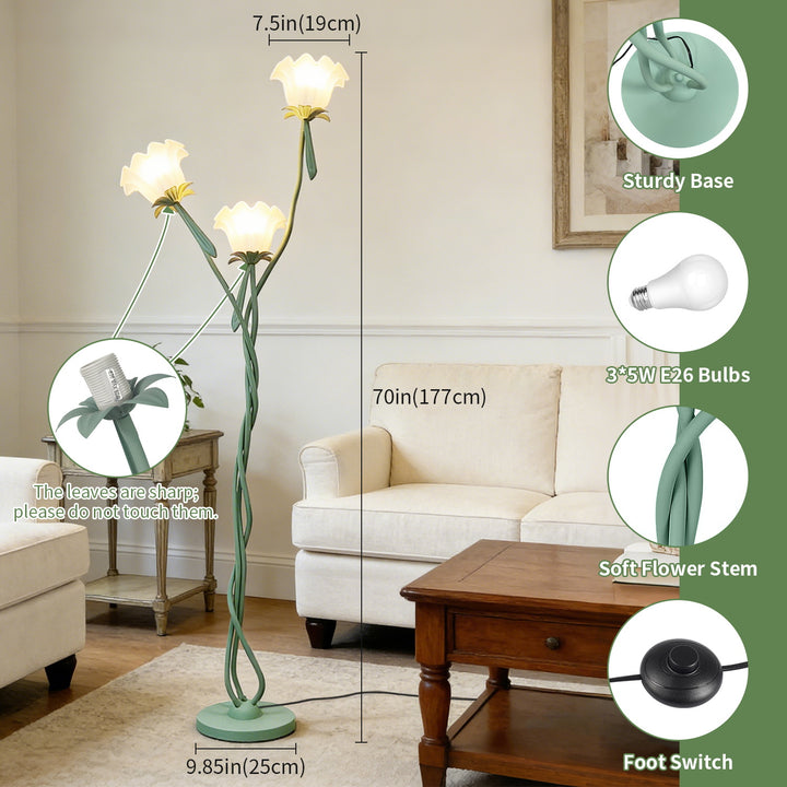 Künstlerische Floral Stehlampe