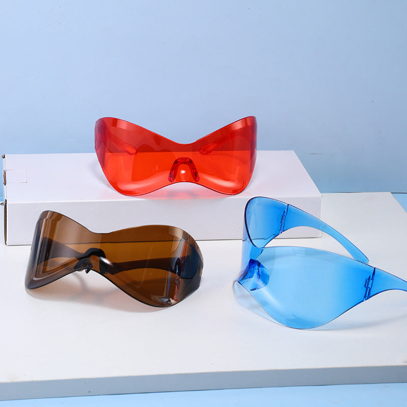Damen futuristische Wellen-Sonnenbrille Karnz