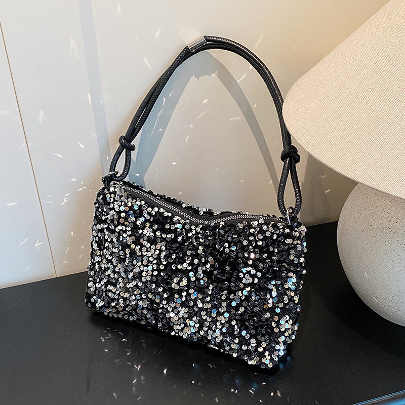 Glamouröse Pailletten-verzierte Schultertasche Karnz
