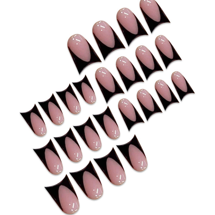 Stylische Stiletto Press-On Nägel mit geometrischem Design Karnz