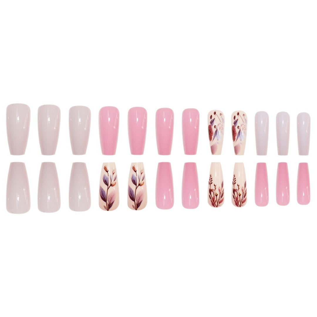 Botanische florale Press-On Nagelkunst Karnz