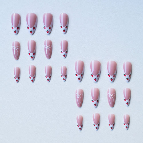 Erdbeer Design Acryl Nagelkunst Set