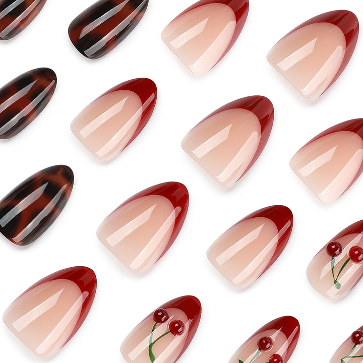 Kreative Nagelkunst im Cherries-Design Karnz